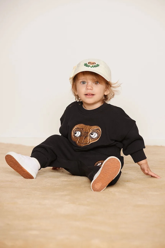 Dětská bavlněná mikina Mini Rodini E.T. 25820101 černá