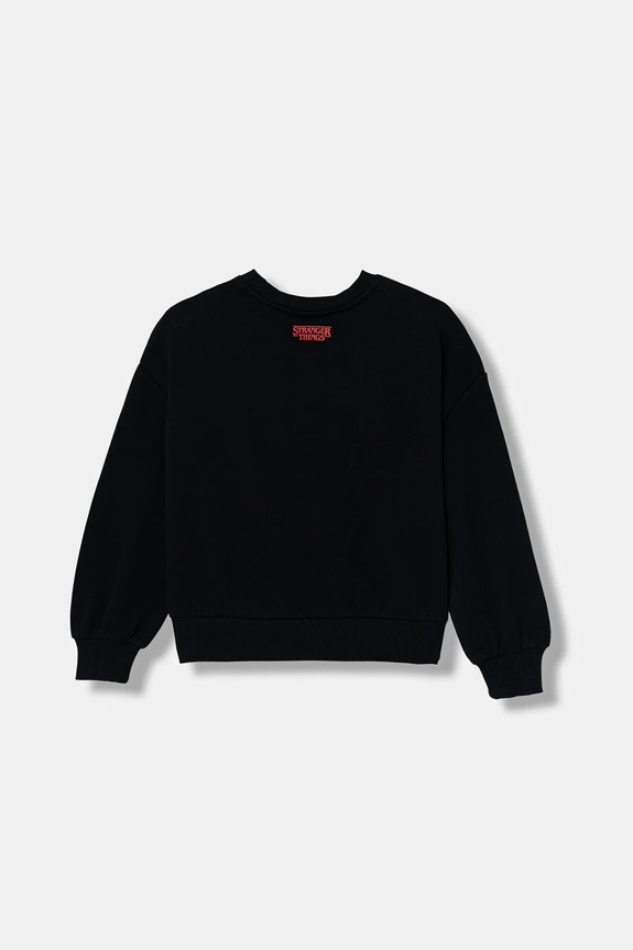 United Colors of Benetton hanorac de bumbac pentru copii 33NVC10QV.G.Seasonal negru SS26