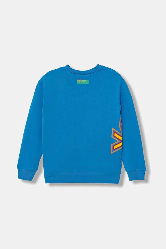 Dětská bavlněná mikina United Colors of Benetton 33NVC10QW.G.Seasonal modrá SS26