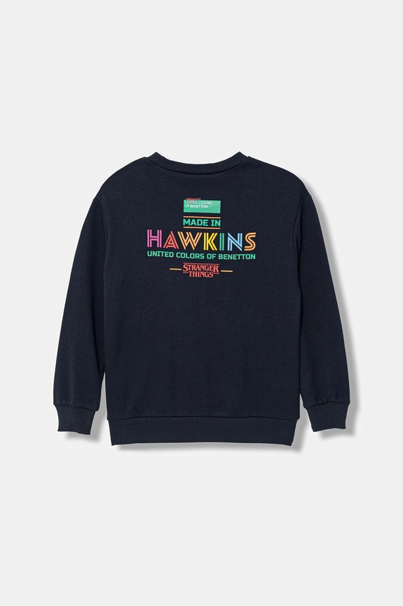 Dětská bavlněná mikina United Colors of Benetton 33NVC10QW.G.Seasonal námořnická modř SS26