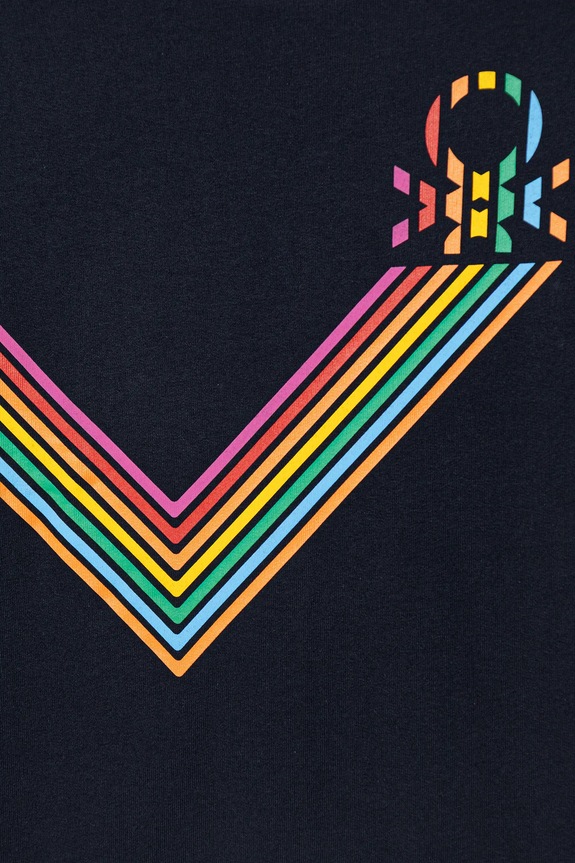 CHLAPEC Dětská bavlněná mikina United Colors of Benetton 33NVC10QW.G.Seasonal námořnická modř
