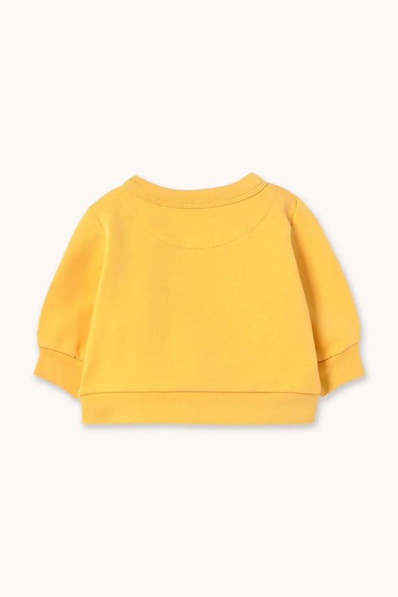 Tinycottons csecsemő melegítőfelső pamutból TINY HAT BABY SWEATSHIRT SS26.152 sárga SS26
