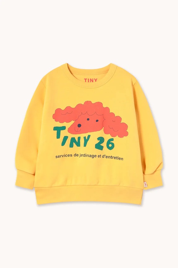 Tinycottons gyerek melegítőfelső pamutból RED DOG GRAPHIC SWEATSHIRT SS26.154 sárga SS26