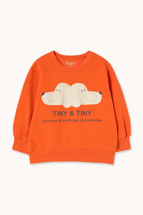 Tinycottons gyerek melegítőfelső pamutból TINY&TINY GRAPHIC SWEATSHIRT SS26.156 narancssárga SS26