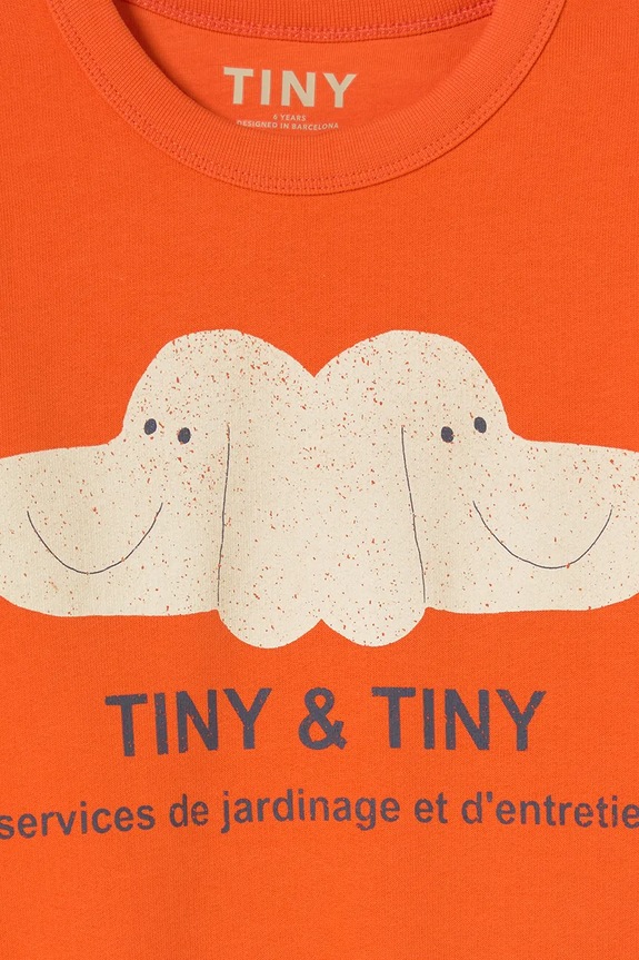 Tinycottons gyerek melegítőfelső pamutból TINY&TINY GRAPHIC SWEATSHIRT narancssárga SS26.156