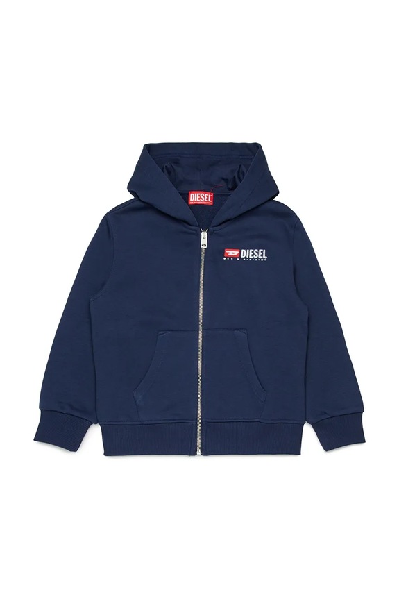Diesel hanorac de bumbac pentru copii SDROPSHOODZ OVER SWEAT-SHIRT uni bleumarin J02484.KYAZ3