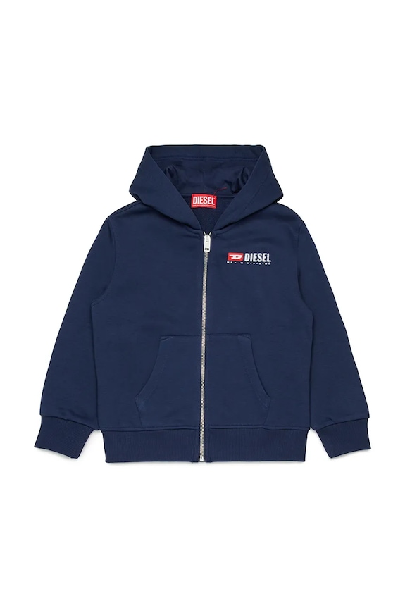 Diesel hanorac de bumbac pentru copii SDROPSHOODZ OVER SWEAT-SHIRT uni bleumarin J02484.KYAZ3