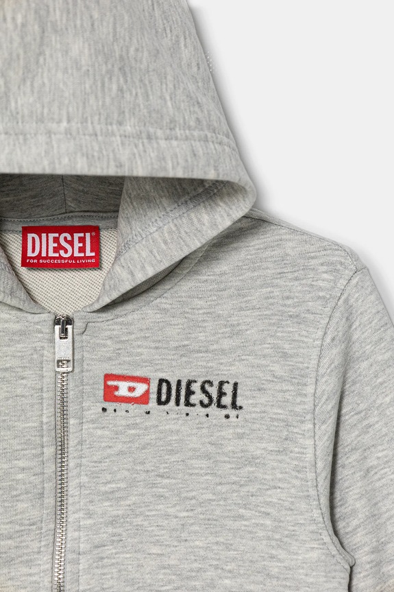 Dječaci Dječja dukserisa s pamukom Diesel SDROPSHOODZ OVER SWEAT-SHIRT J02484.KYAZ3 siva