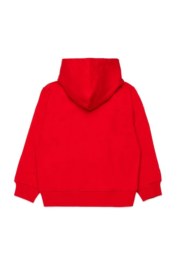 Chlapec Detská bavlnená mikina Diesel SCIRCLEHOOD OVER SWEAT-SHIRT J02612.0GEAD červená