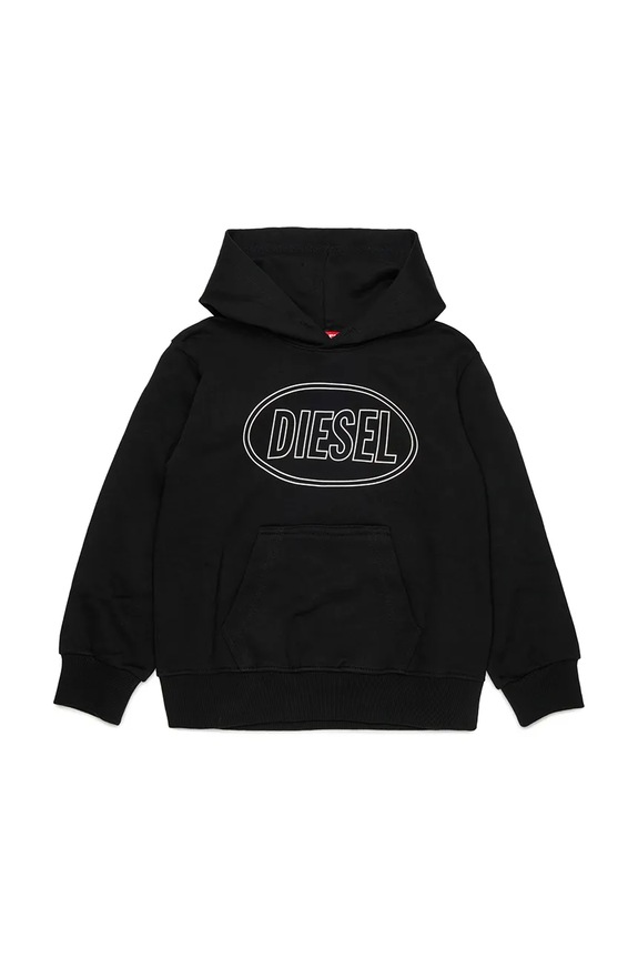 Diesel hanorac de bumbac pentru copii SCIRCLEHOOD OVER SWEAT-SHIRT J02612.0GEAD negru SS26