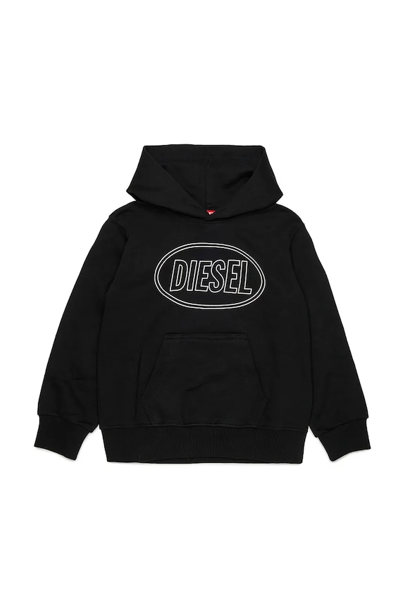 Diesel hanorac de bumbac pentru copii SCIRCLEHOOD OVER SWEAT-SHIRT J02612.0GEAD negru SS26