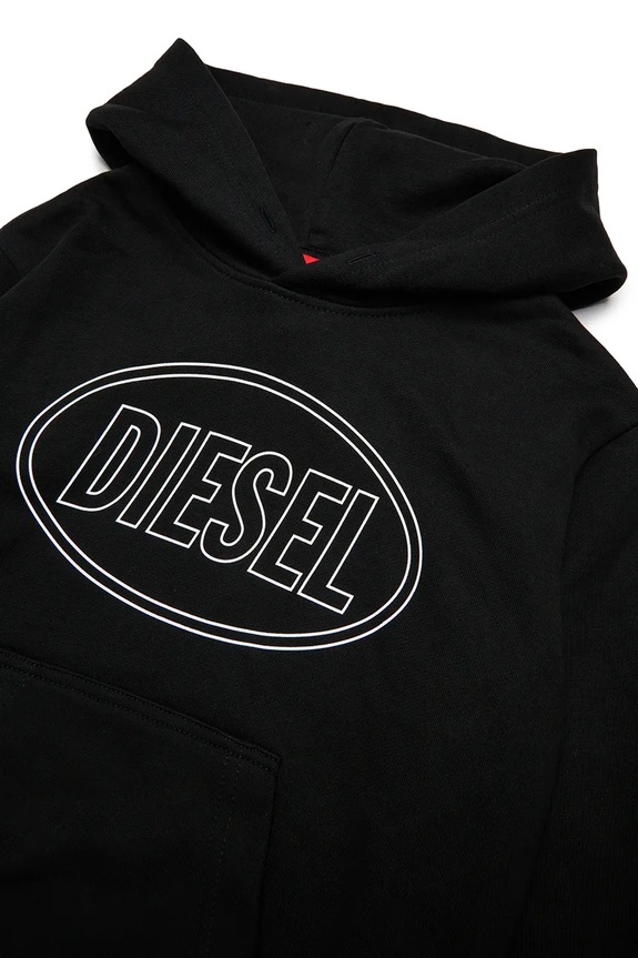 Diesel hanorac de bumbac pentru copii SCIRCLEHOOD OVER SWEAT-SHIRT negru J02612.0GEAD