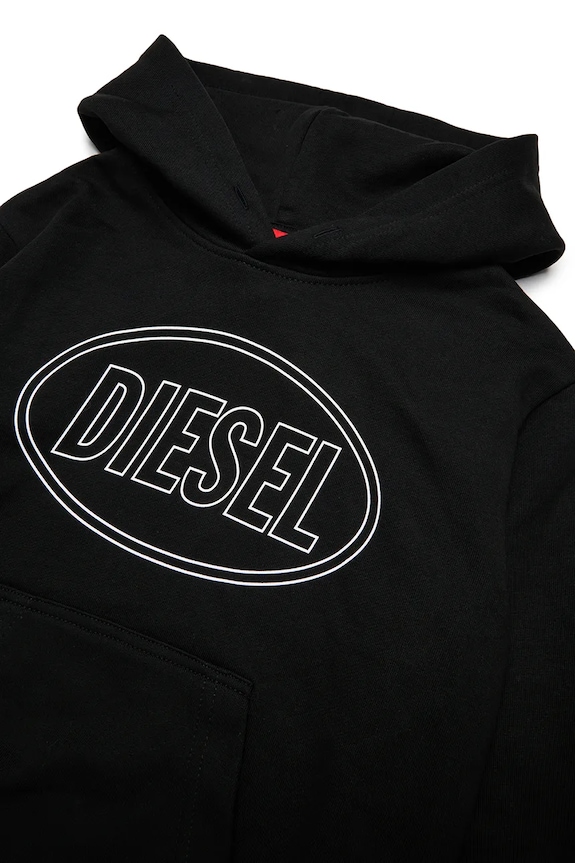 Diesel hanorac de bumbac pentru copii SCIRCLEHOOD OVER SWEAT-SHIRT negru J02612.0GEAD
