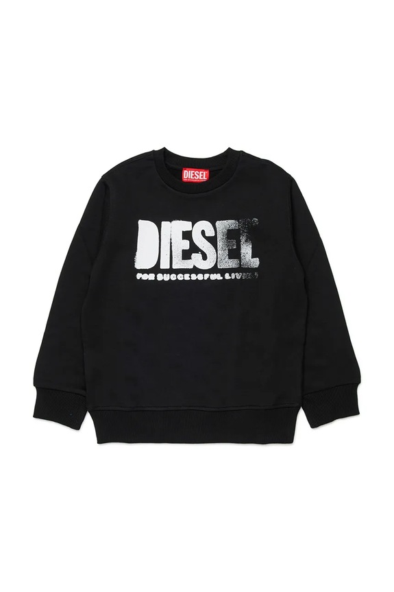 Diesel hanorac de bumbac pentru copii SIDER OVER SWEAT-SHIRT print negru J02619.0GEAD
