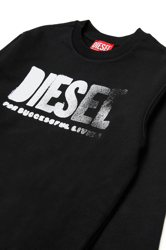 Băieți Diesel hanorac de bumbac pentru copii SIDER OVER SWEAT-SHIRT J02619.0GEAD negru