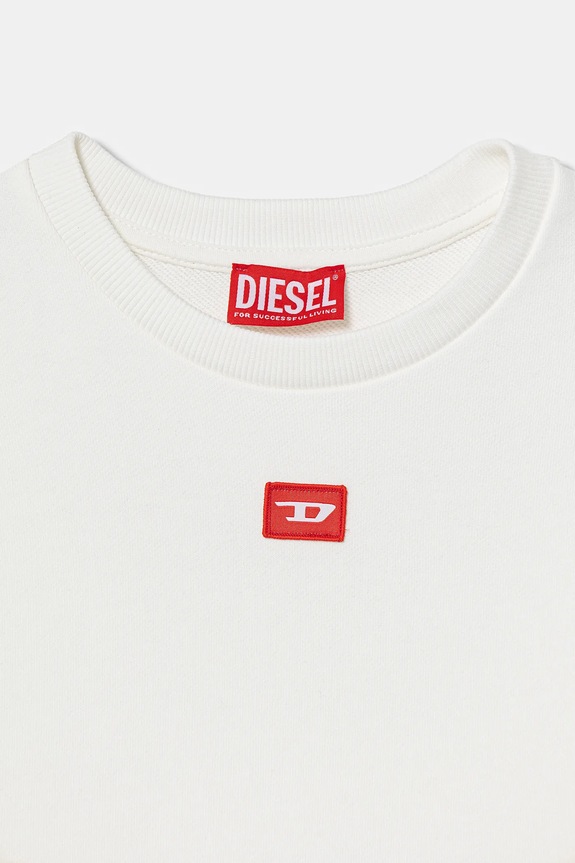Dječaci Dječja pamučna dukserica Diesel SXGIN OVER SWEAT-SHIRT J02629.0GEAD bijela