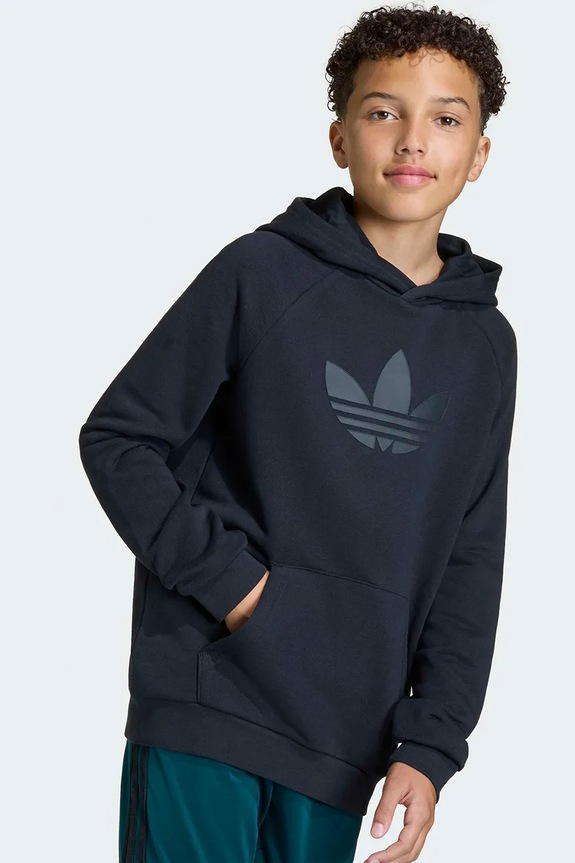 adidas Originals μπλούζα με κουκούλα παιδική με βαμβάκι KE2897 μαύρο