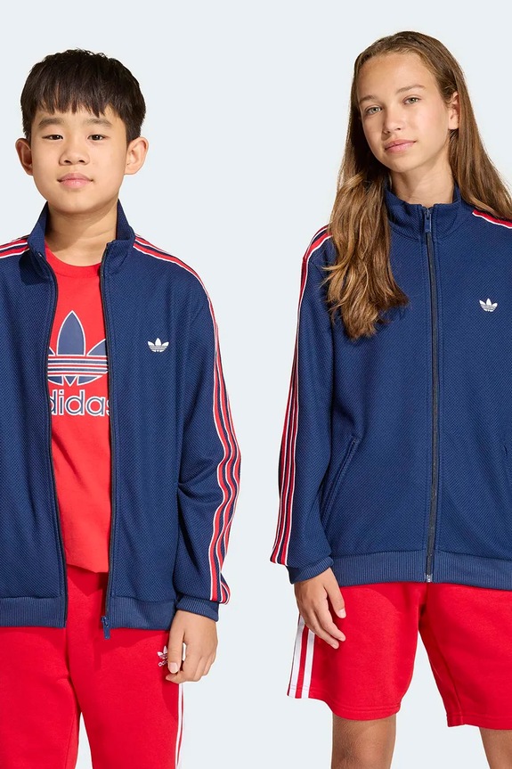 Detská mikina adidas Originals bez kapucne modrá KD7819