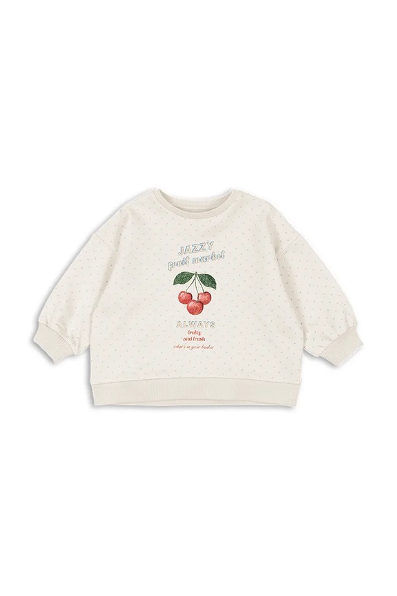 Konges Sløjd gyerek melegítőfelső pamutból LOUPY LOU SWEAT SHIRT OCS KS104951.PPY2 fehér SS26