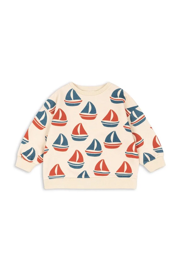 Detská bavlnená mikina Konges Sløjd LOUPY LOU SWEAT SHIRT OCS bavlna béžová KS104951.PPY2