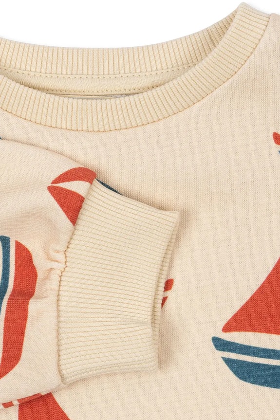 Chlapec Detská bavlnená mikina Konges Sløjd LOUPY LOU SWEAT SHIRT OCS KS104951.PPY2 béžová