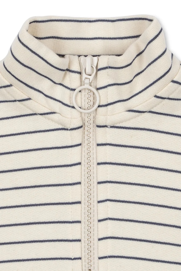 Dječja dukserica Konges Sløjd LOU STRIPE HALF ZIP SWEAT OCS bež KS104941.PPY2