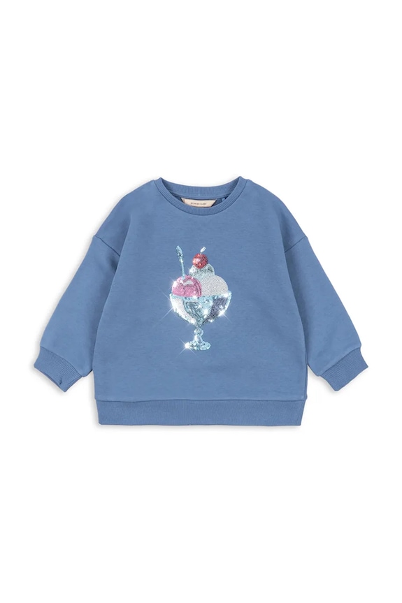 Konges Sløjd bluza dziecięca LOUMILLA SWEAT SHIRT OCS aplikacja niebieski KS104948.PPY2