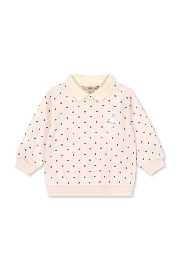 Dječja pamučna dukserica Konges Sløjd SPOTTY LS POLO GOTS KS105088.PPY2 bijela SS26