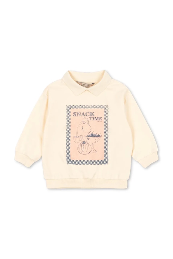 Παιδική βαμβακερή μπλούζα Konges Sløjd SPOTTY LS POLO GOTS KS105088.PPY2 μπεζ SS26