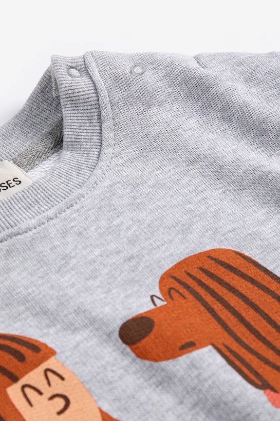 Chłopiec Bobo Choses bluza bawełniana niemowlęca Friends in a Pickle 126AB030 szary