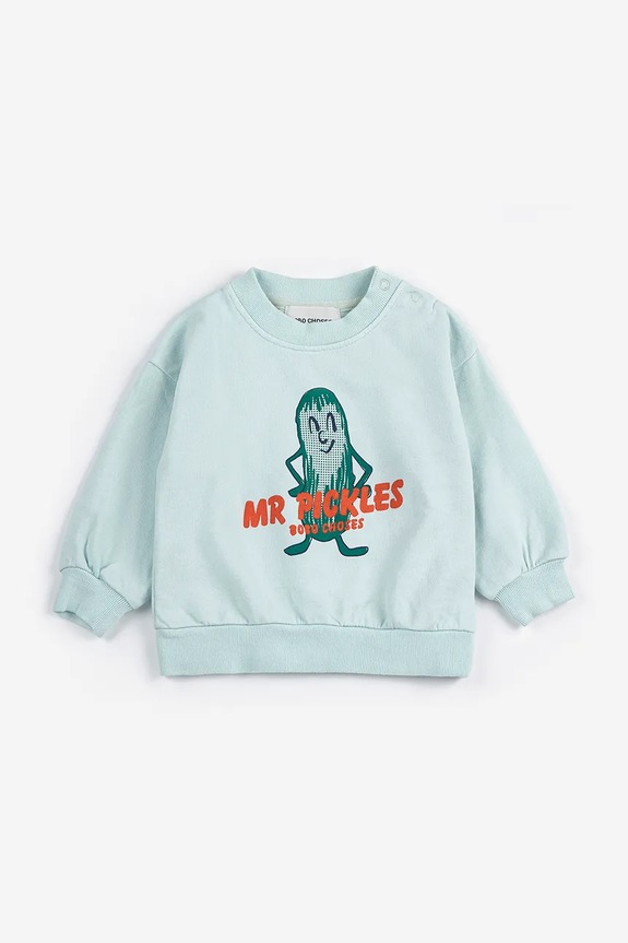 Bobo Choses bluza bawełniana niemowlęca Mr Pickles nadruk niebieski 126AB032