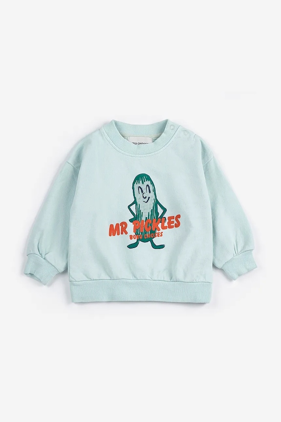 Bobo Choses bluza bawełniana niemowlęca Mr Pickles nadruk niebieski 126AB032