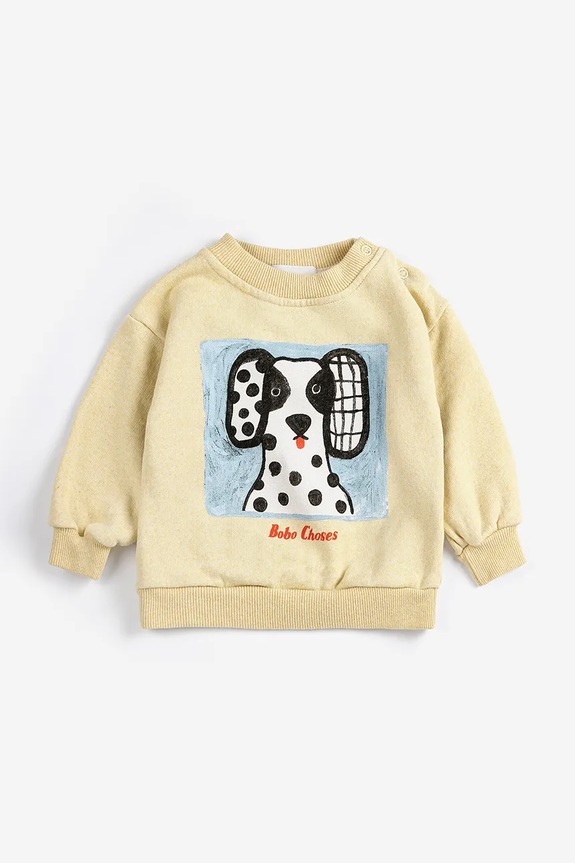 Bavlnená mikina pre bábätká Bobo Choses Van Dog 126AB033 žltá SS26