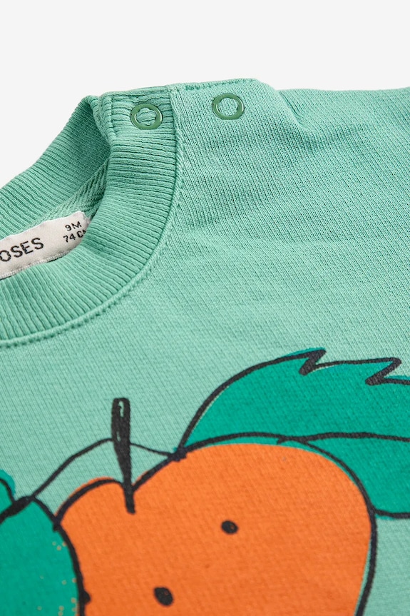 Chłopiec Bobo Choses bluza bawełniana niemowlęca Tangerine 126AB042 turkusowy
