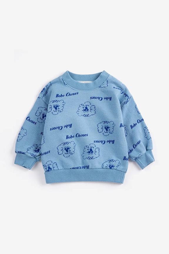 Bobo Choses bluza bawełniana niemowlęca Pickles The Dog wzorzyste niebieski 126AB044