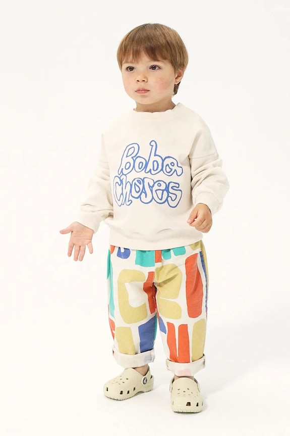 Bobo Choses hanorac de bumbac pentru bebeluși Bobo Choses By Hand print bej 126AB113
