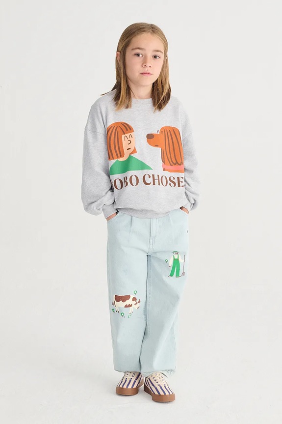 Bobo Choses bluza bawełniana dziecięca Friends in a Pickle szary 126AC038