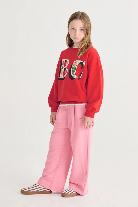 Bobo Choses bluza bawełniana dziecięca Spring Letters nadruk czerwony 126AC039