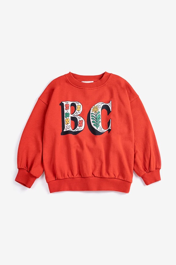 Bobo Choses bluza bawełniana dziecięca Spring Letters 126AC039 czerwony SS26