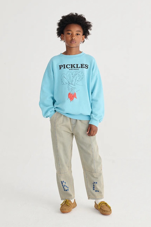 Bobo Choses bluza bawełniana dziecięca Bunch Of Vegetables niebieski 126AC040