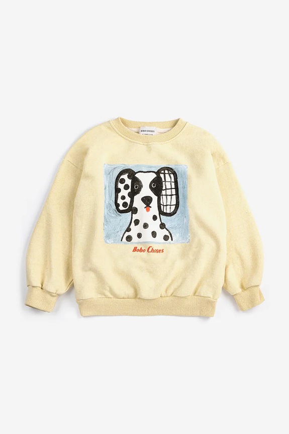 Bobo Choses bluza bawełniana dziecięca Van Dog 126AC041 żółty SS26