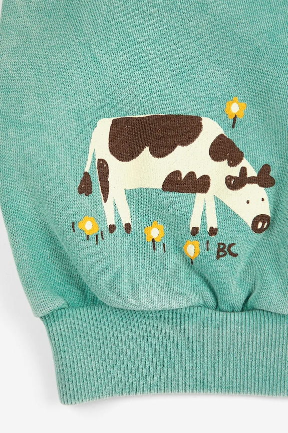 Chłopiec Bobo Choses bluza bawełniana dziecięca Farm Adventure 126AC043 turkusowy