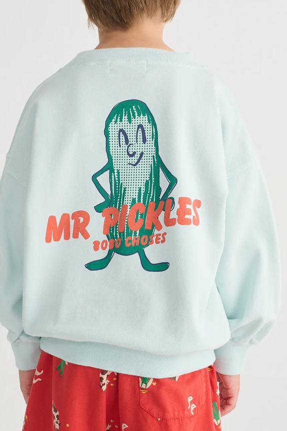 Bobo Choses bluza bawełniana dziecięca Mr Pickles nadruk niebieski 126AC049