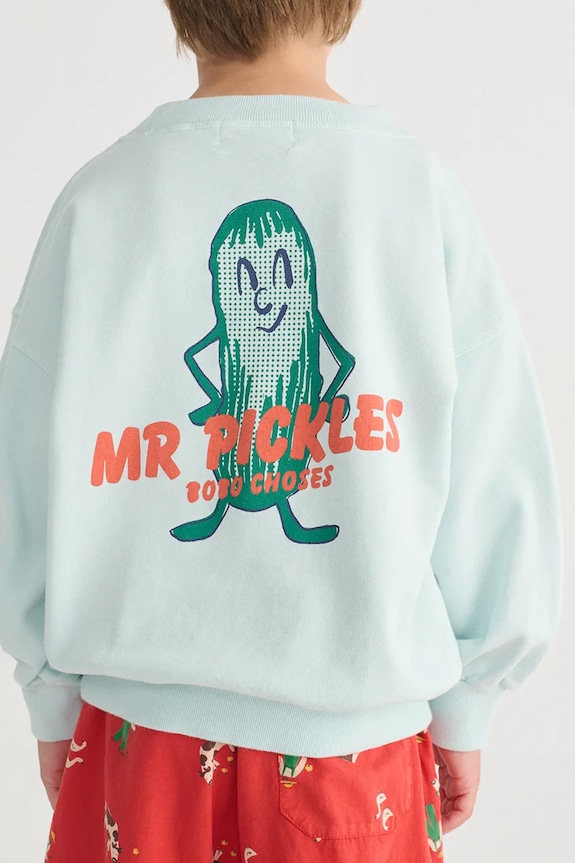 Bobo Choses bluza bawełniana dziecięca Mr Pickles nadruk niebieski 126AC049