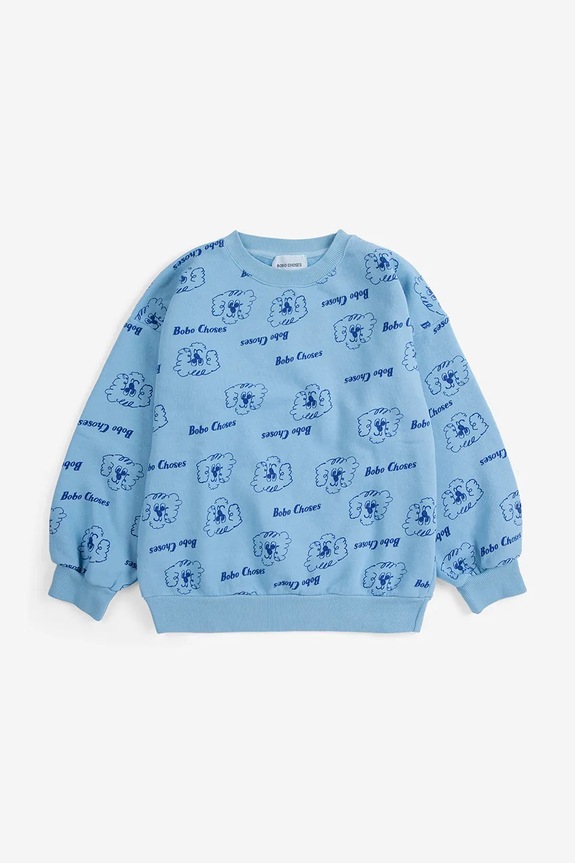 Bobo Choses bluza bawełniana dziecięca Pickles The Dog wzorzyste niebieski 126AC156