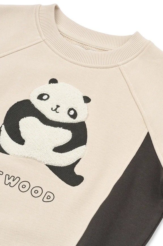 Băieți Liewood hanorac de bumbac pentru copii Aude Placement Sweatshirt LW20358.PPY2 bej