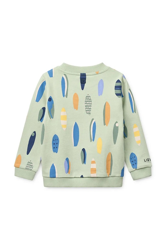 Chłopiec Liewood bluza bawełniana dziecięca Thora Printed Sweatshirt LW20671.PPY2 zielony