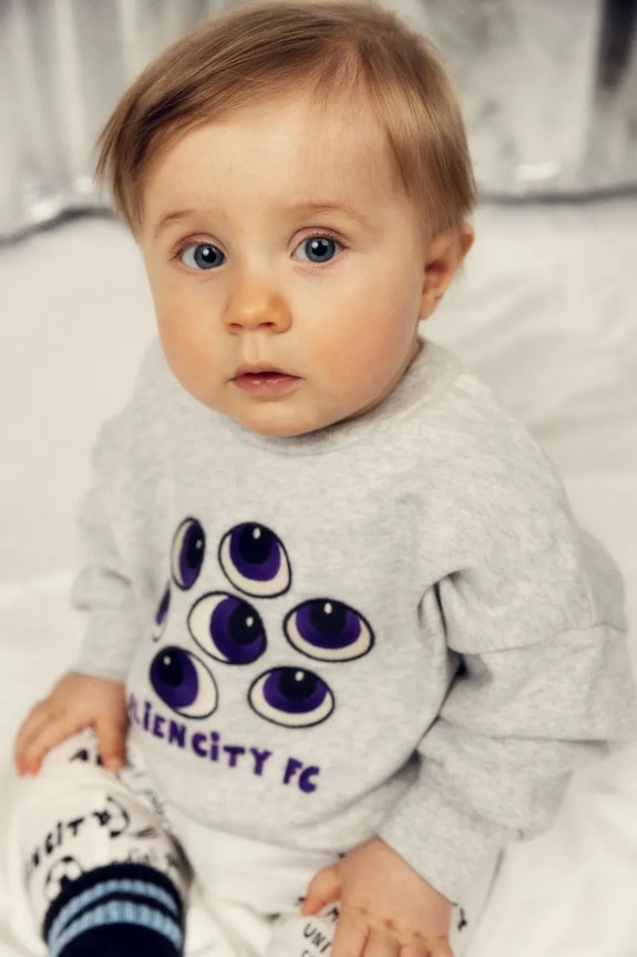 Mini Rodini felpa per bambini in cotone Eyes grigio 26220131