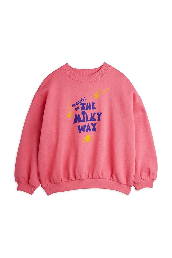 Mini Rodini bluza bawełniana dziecięca The milky way nadruk różowy 26220156