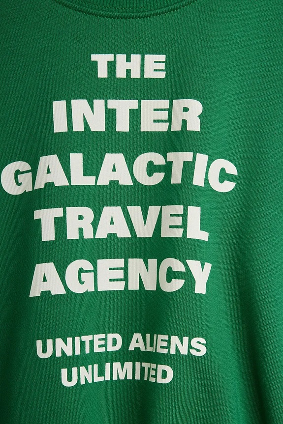 Detská bavlnená mikina Mini Rodini Travel agency zelená 26220167